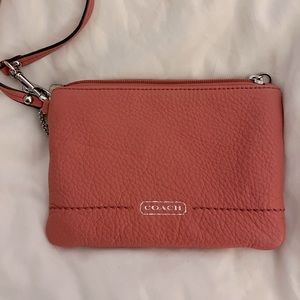 Coach Pebbled Leather Wristlet